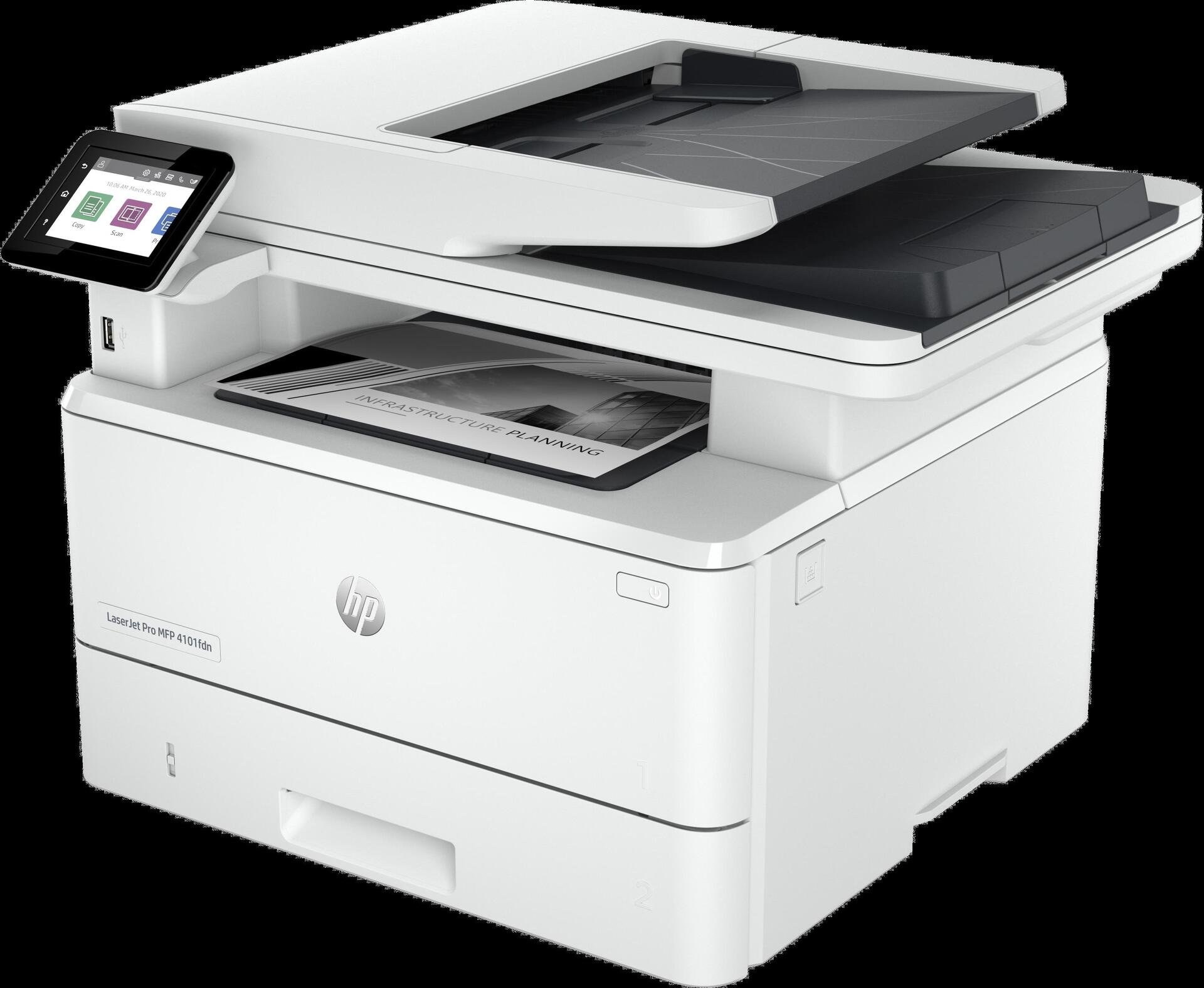 HP Inc HP LaserJet Pro MFP 4102fdn - Multifunktionsdrucker - s/w - Laser - Legal (216 x 356 mm) (Original) - A4/Legal (Medien) - bis zu 38 Seiten/Min. (Kopieren) - bis zu 40 Seiten/Min. (Drucken) - 350 Blatt - 33.6 Kbps - Gigabit LAN, USB, USB-Host, USB 2