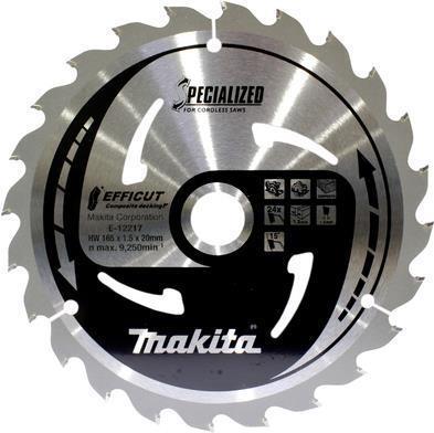 Makita Specialized EFFICUT - Kreissägeblatt - für Holz, Metall, faserverstärkter Kunststoff - 165 mm - 24 Zähne - für Makita DHS630Z