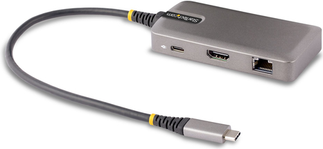 StarTech.com USB-C Multiport Adapter, 4K 60Hz HDMI w/HDR, 2-Port 5Gbps USB 3.0 Hub, 100W Power Delivery Pass-Through, GbE, USB Type C Mini Docking Station, Works with Chromebook certified - Windows, macOS (103B-USBC-MULTIPORT) - Dockingstation - USB-C / U