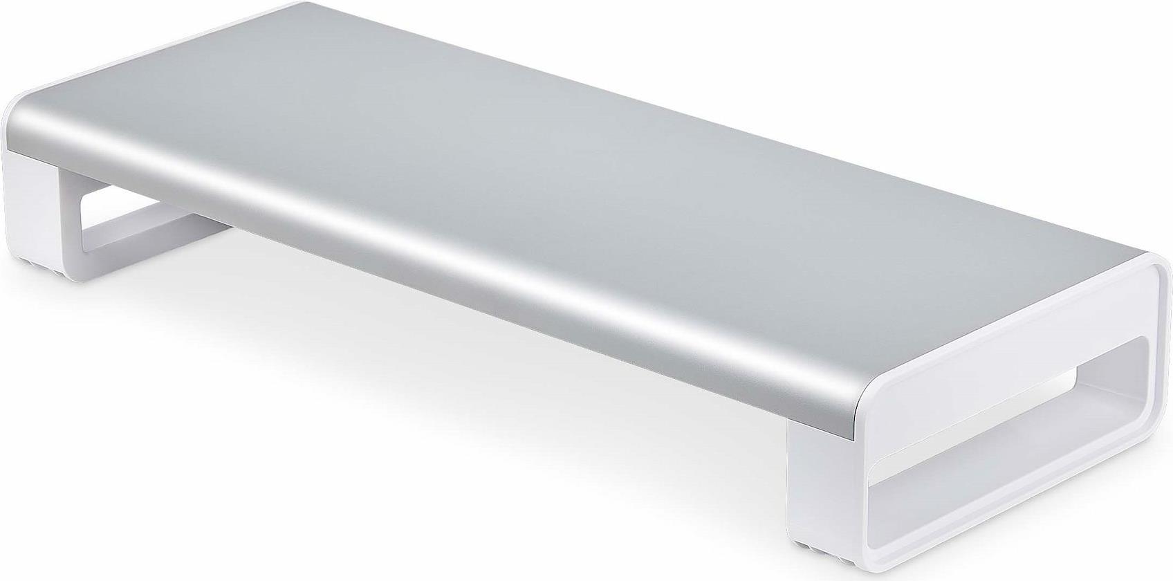 StarTech.com Ergonomic Monitor Riser Stand, 33lb Max, Fixed height 3.5in - Bildschirmständer - Desktop - Weiß & Silber - TAA-konform (1MFSW-MONITOR-RISER)