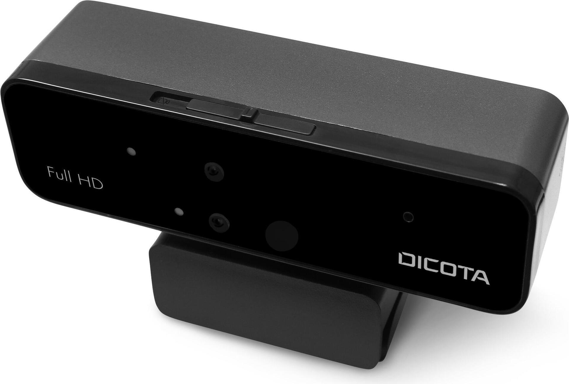 DICOTA Webcam PRO Face Recognition - Webcam - Farbe - 1920 x 1080 - 1080p - Audio - USB2.0 (D31892)