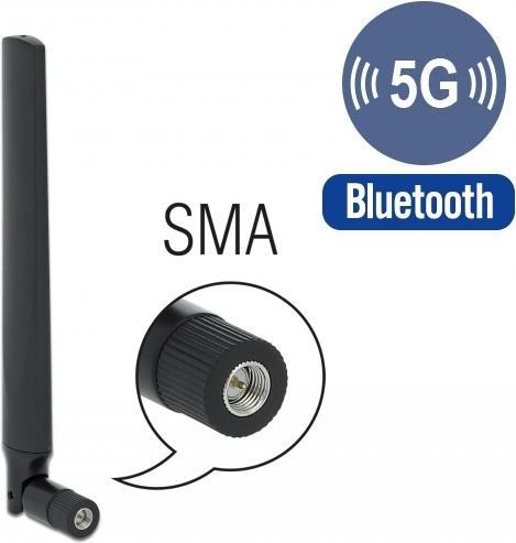 DeLOCK - Antenne - 18,306 cm - Mobiltelefon, Bluetooth - -3,3 - 1,3 dBi - ungerichtet - Schwarz (12634)