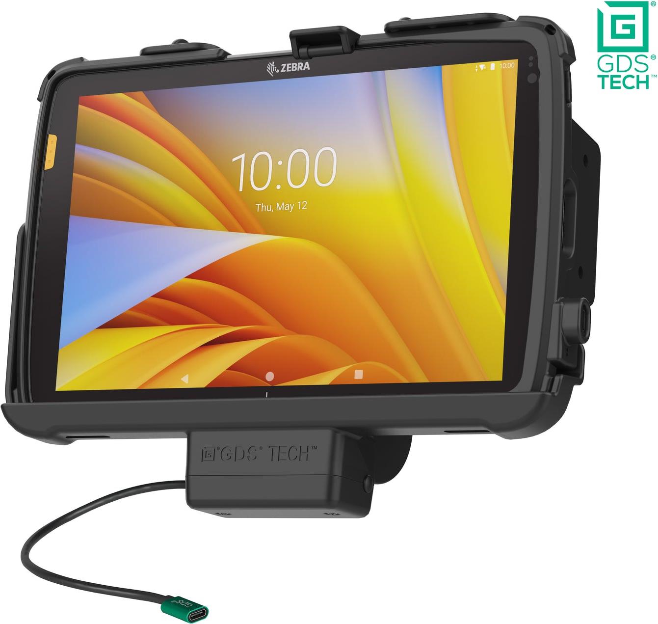 RAM Mounts GDS EZ-Roll'r Halteschale für Zebra ET40/45 (10') Diese RAM Mounts GDS EZ-Roll?r Halteschale ist für die Zebra ET4x 25,40cm (10)  Serie mit IntelliSkin Next Generation Schutzhülle geeignet.Die Halteschale wird durch einen USB-C Anschluss mit St
