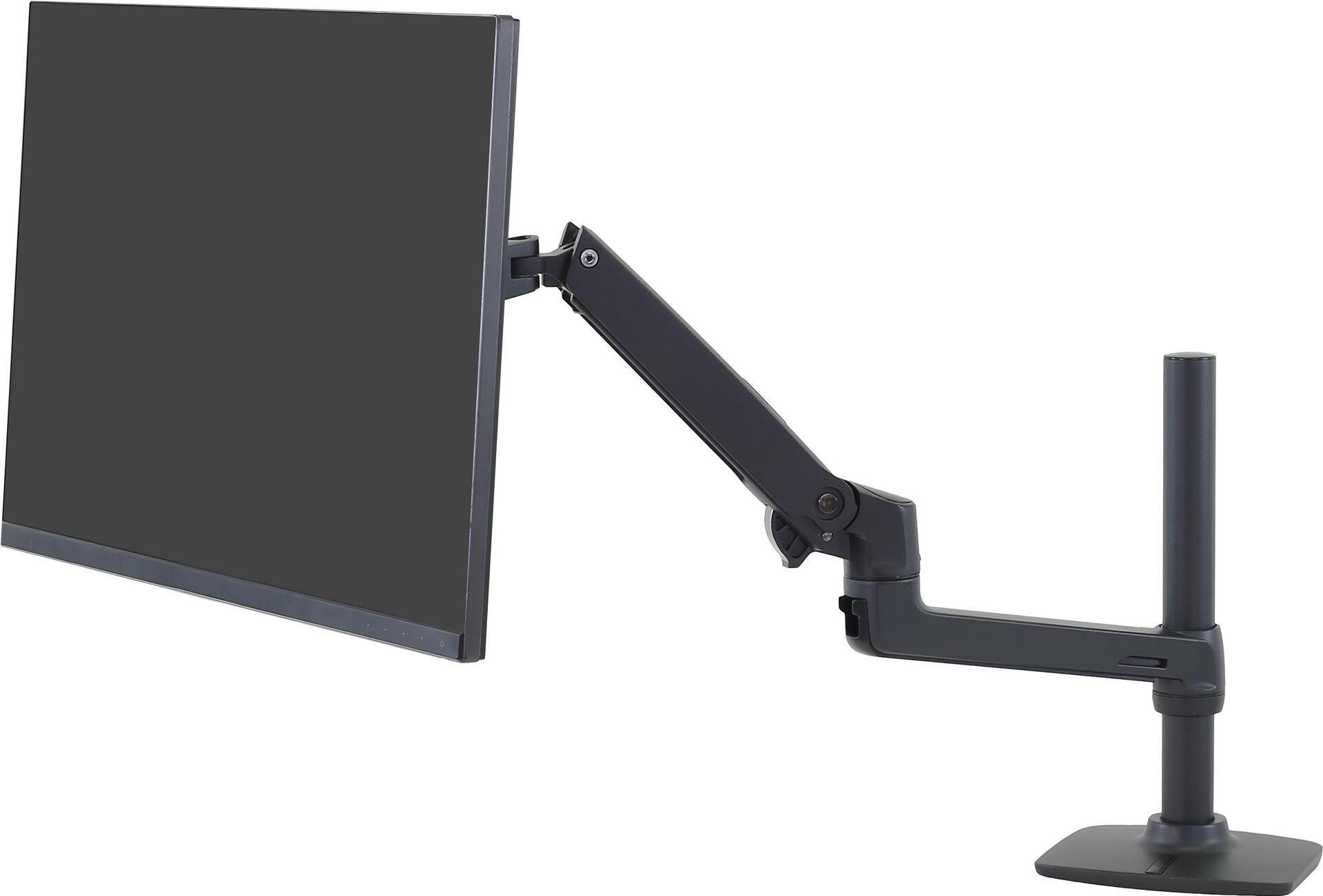 ERGOTRON LX Monitor Arm mit hoher Säule in Schwarz - Monitor Tischhalterung mit patentierter CF-Technologie für Bildschirme bis 86,40cm (34) , 3,2 bis 11,3 kg, VESA Standard und (45-537-224)
