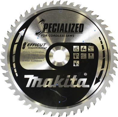 Makita Efficut - Kreissägeblatt - für Holz, Metall, WPC (Wood-Plastic-Composites) - 190 mm - 50 Zähne - für Makita DLS713NZ, DLS714NZ (E-12251)