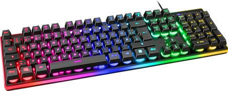 Deltaco Gaming GAM-021-RGB-DE Kabelgebunden, USB Gaming-Tastatur Ergonomisch, Beleuchtet Deutsch, QWERTZ Schwarz (GAM-021-RGB-DE)
