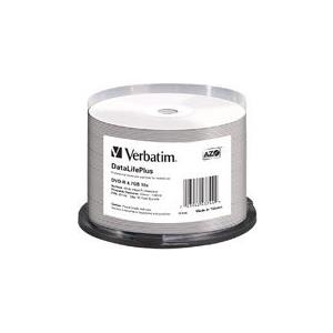 Verbatim DataLifePlus Professional - 50 x DVD-R - 4,7GB 16x - weiß - mit Tintenstrahldrucker bedruckbare Oberfläche, breite bedruckbare Oberfläche - Spindel - Speichermedium (43744)