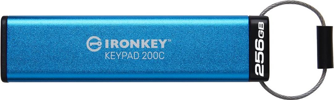 Kingston IronKey Keypad 200C - USB-Flash-Laufwerk - verschlüsselt - 256GB - USB-C 3,2 Gen 1 (IKKP200C/256GB)
