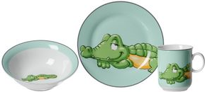 Ritzenhoff & Breker Geschirr-Set HAPPY ZOO KOKO, 3-teilig aus Porzellan, spülmaschinengeeignet, im Geschenkkarton, - 1 Stück (413281)