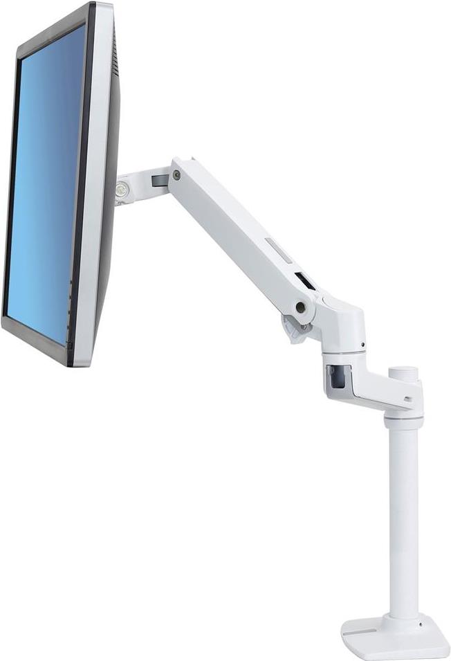 ERGOTRON LX Monitor Arm mit hoher Säule in Weiß - Monitor Tischhalterung mit patentierter CF-Technologie für Bildschirme bis 86,40cm (34) , 3,2 bis 11,3 kg, VESA Standard und