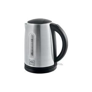Melitta Prime Aqua 1018-02 Wasserkocher Edelstahl 1,7 Liter Edelstahl Wasserkocher mit 1,7 Liter Fassungsvermögen - Heizleistung: 2.200 Watt - Wasserstandsanzeige (Außen liegend) - Überhitzungsschutz - Dampfstopp- Abschaltung (1018-02)