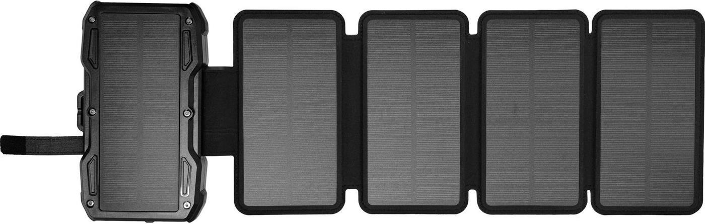 Sandberg Solar PowerBank - Kabelloses Ladepad / Solar-Powerbank - 5-Panel - 10000 mAh - 37 Wh - 22,5 Watt - 1,67 A - PD/PPS 3,3 - 2 Ausgabeanschlussstellen (USB, 24 pin USB-C) (421-05)