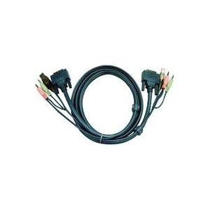 ATEN 2L-7D02UD - Video- / USB- / Audio-Kabel - USB Typ A, 4-polig, Mini-Phone Stereo 3,5 mm, DVI-D (M) - Mini-Phone Stereo 3,5 mm, USB Typ B, 4-polig, DVI-D (M) - 1,8 m (2L-7D02UD)