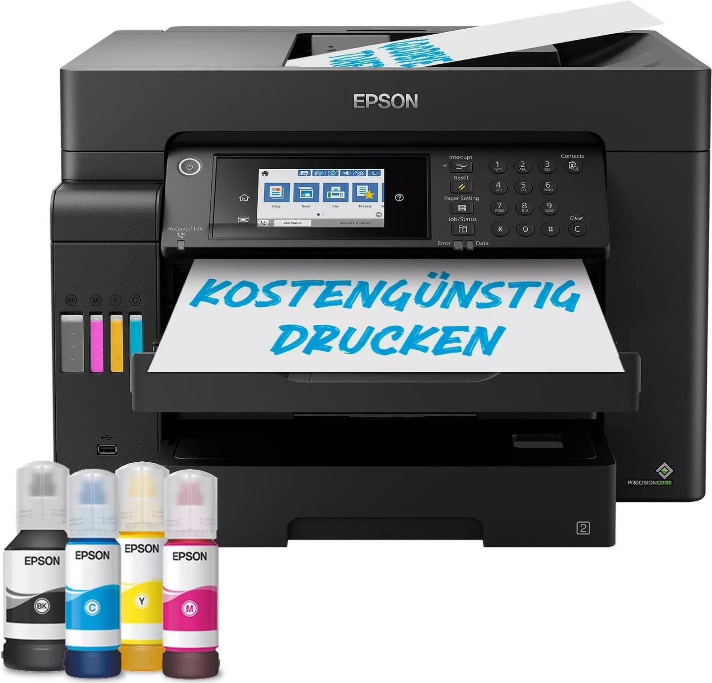 Epson EcoTank ET-16655 C11CH71411 Multifunktionsdrucker - A3+ - 4-in-1 - 25 ipm - 4800×2400 dpi - Duplex - ADF - WLAN/LAN - Schwarz (C11CH71411)
