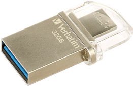 Verbatim Store n Go OTG Micro Drive - USB-Flash-Laufwerk - 32GB - USB3.0 / micro USB - Silver Metal (49826)