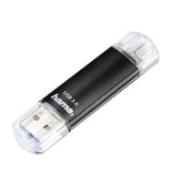 Hama FlashPen Laeta Twin - USB-Flash-Laufwerk - 128GB - USB3.0 / micro USB - Schwarz (124001)