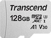Transcend 300S - Flash-Speicherkarte (Adapter inbegriffen) - 128GB - A1 / Video Class V30 / UHS-I U3 - microSDXC (TS128GUSD300S-A)