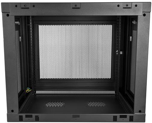 StarTech.com 9HE wandmontage Server Rack - bis zu 43cm tief - Gehäuse mit Scharnier - Netzwerkschrank - Server Schrank - Schrank für Rack-Gehäuse - Wand montierbar - Schwarz - 9U
