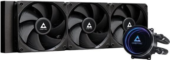 Chieftec Iceberg 360 DARK - Prozessor-Flüssigkeitskühlsystem - Kühlergröße: 360 mm - (für: LGA1150, LGA1151, LGA1155, LGA1156, LGA1200, LGA1700, LGA1851, AM2, AM2+, AM3+, AM4, AM5, FM1, FM2, FM2+) - Kupfer - 120 mm (CLC-360-BLK)