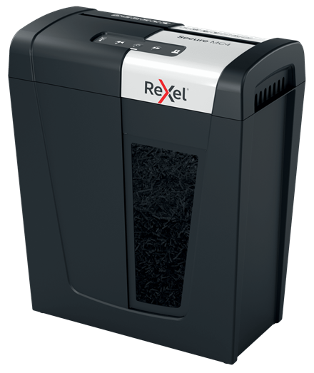 Rexel Secure MC4 Aktenvernichter Mikrogeschnittene Zerkleinerung 60 dB Schwarz - Silber (2020129EU)