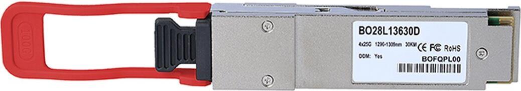 Kompatibler Huawei QSFP-100G-ER4-Lite BlueOptics BO28L13630D QSFP28 Transceiver, LC-Duplex, 100GBASE-ER4L, Singlemode Fiber, 1310nm, 30KM, 0°C/+70°C, DDM (QSFP-100G-ER4-Lite-BO)