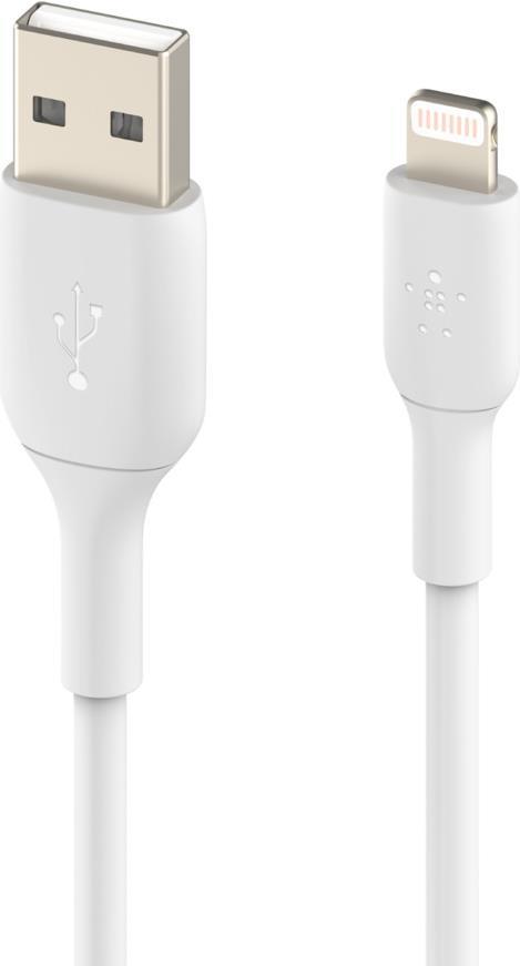 Belkin BOOST CHARGE - Lightning-Kabel - Lightning (M) bis USB (M) - 2 m - weiß - für Apple 10.5 iPad Pro, 12.9 iPad Pro (2nd generation), iPhone 11, 11 Pro, 11 Pro Max, 8, XR, XS, XS Max