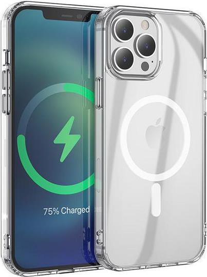 eSTUFF - Hintere Abdeckung für Mobiltelefon - kompatibel mit MagSafe - Thermoplastisches Polyurethan (TPU) - klar - für Apple iPhone 13 Pro Max (ES67140004)