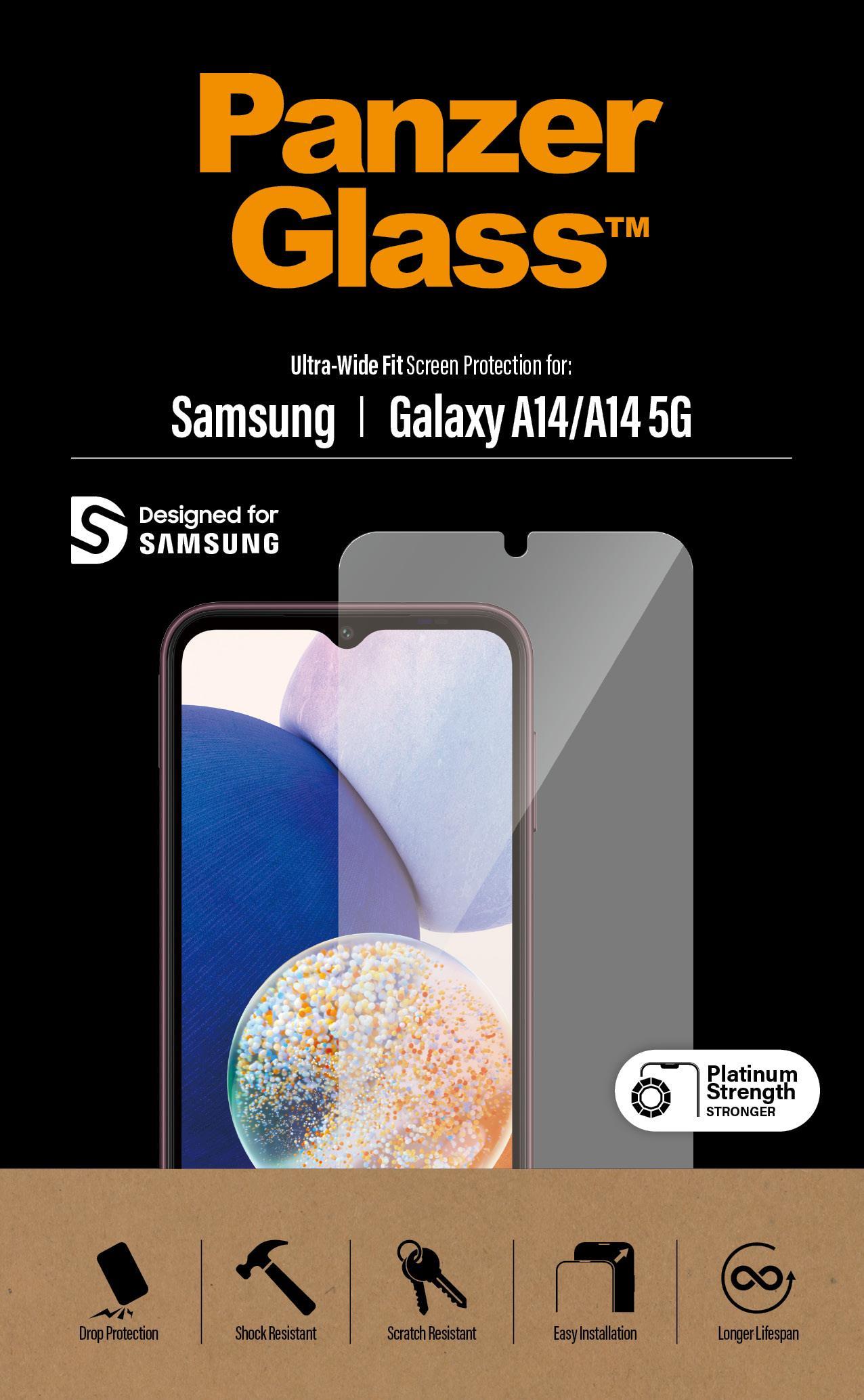 PanzerGlass Displayschutz Samsung Galaxy A14 - A14 5G - Ultra-Wide Fit - Samsung - Samsung - Galaxy A14 5G - Samsung - Galaxy A14 - Trockene Anwendung - Kratzresistent - Schockresistent - Transparent - 1 Stück(e) (7321)