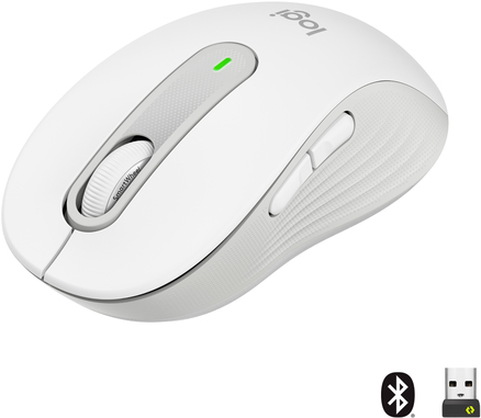 Logitech Signature M650 - Maus - optisch - 5 Tasten - kabellos - 2,4 GHz, Bluetooth - Logitech Logi Bolt USB-Receiver - Off-White (910-006255)