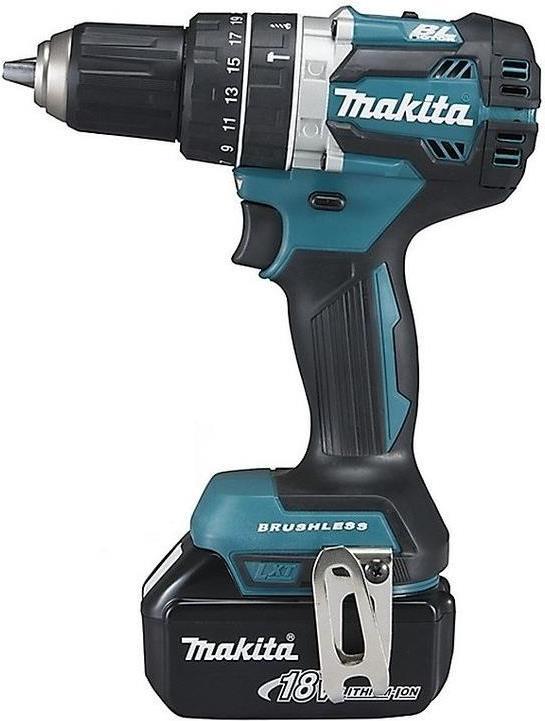 Makita DHP484 - Bohrhammer/Treiber - schnurlos - 2 Geschwindigkeiten - Bohrfutterschlüssel 13 mm - 54 N·m - 2 Akkus - 18 V (DHP484RTJ)