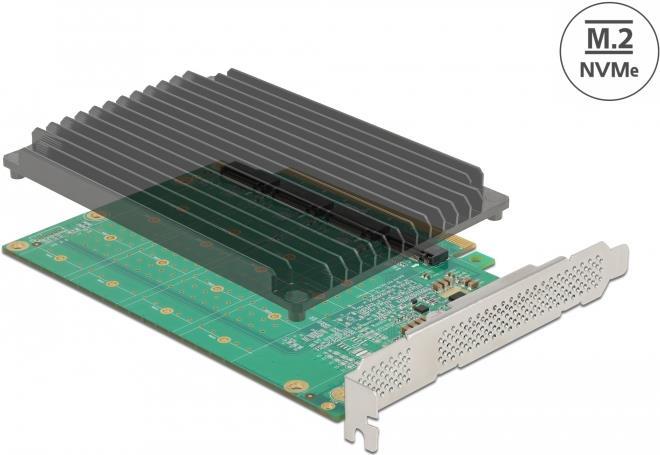 Delock PCI Express x16 Card to 4 x internal NVMe M.2 Key M - Bifurcation - Speicher-Controller - M.2 - M.2 NVMe Card - PCIe 4,0 x16 (90054)