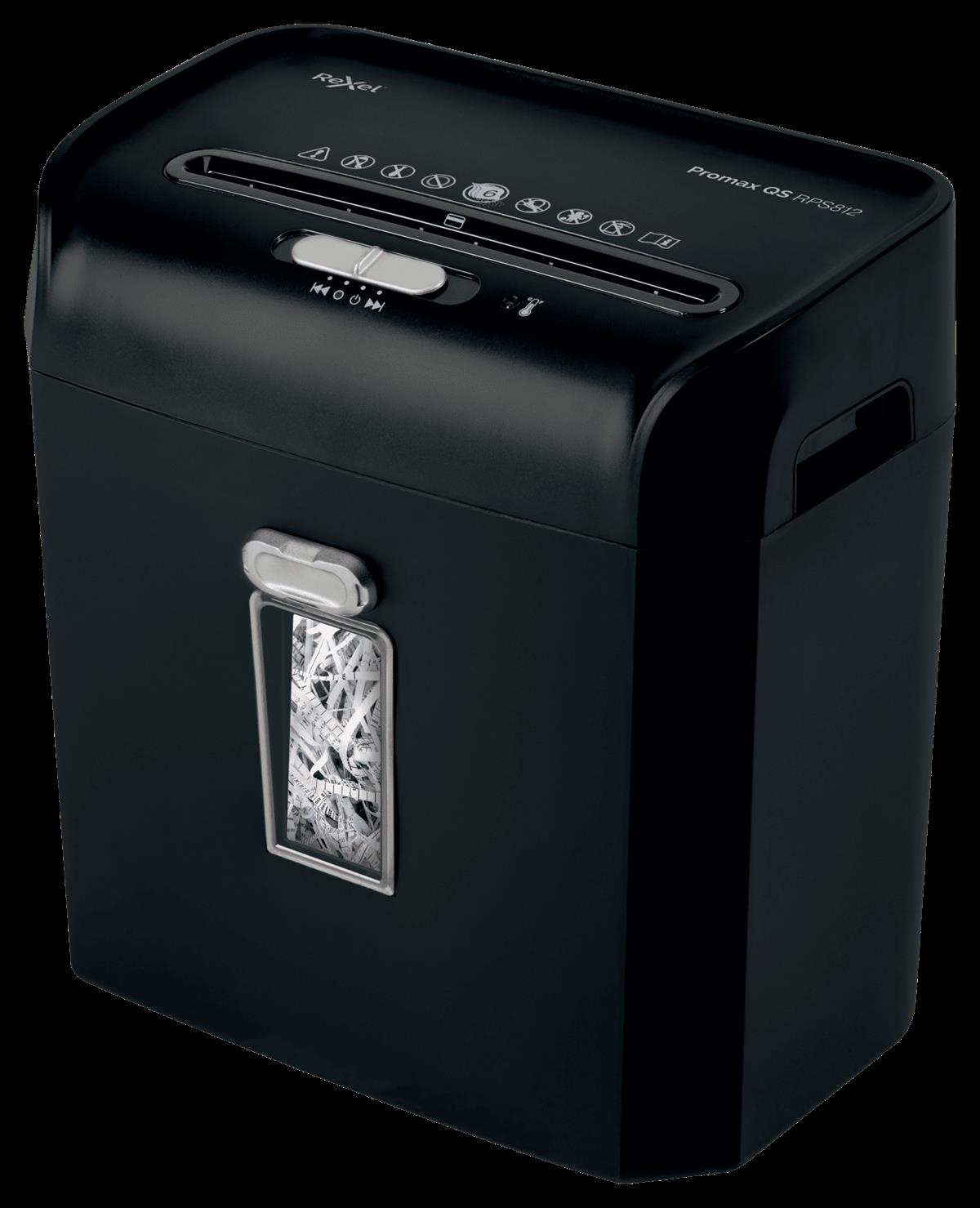 Rexel ProMax RPS812 Aktenvernichter Streifenzerkleinerung 60 dB 22 cm Schwarz (2104580EU)