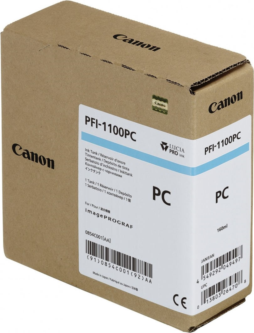 Canon PFI-1100 PC - 160 ml - Photo Cyan - Original - Tintenbehälter - für imagePROGRAF PRO-2000, PRO-4000, PRO-4000S, PRO-6000S (0854C001AA)