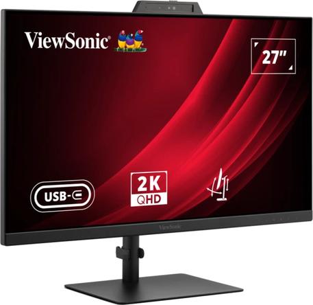 ViewSonic VG2741V-2K Monitor mit Hello-zertifizierter Webcam 68,6 cm (27) Quad HD, IPS, 4 ms, HDMI, DisplayPort, USB-C, USB-A, RJ45, 3,5 mm Klinke (VG2741V-2K)