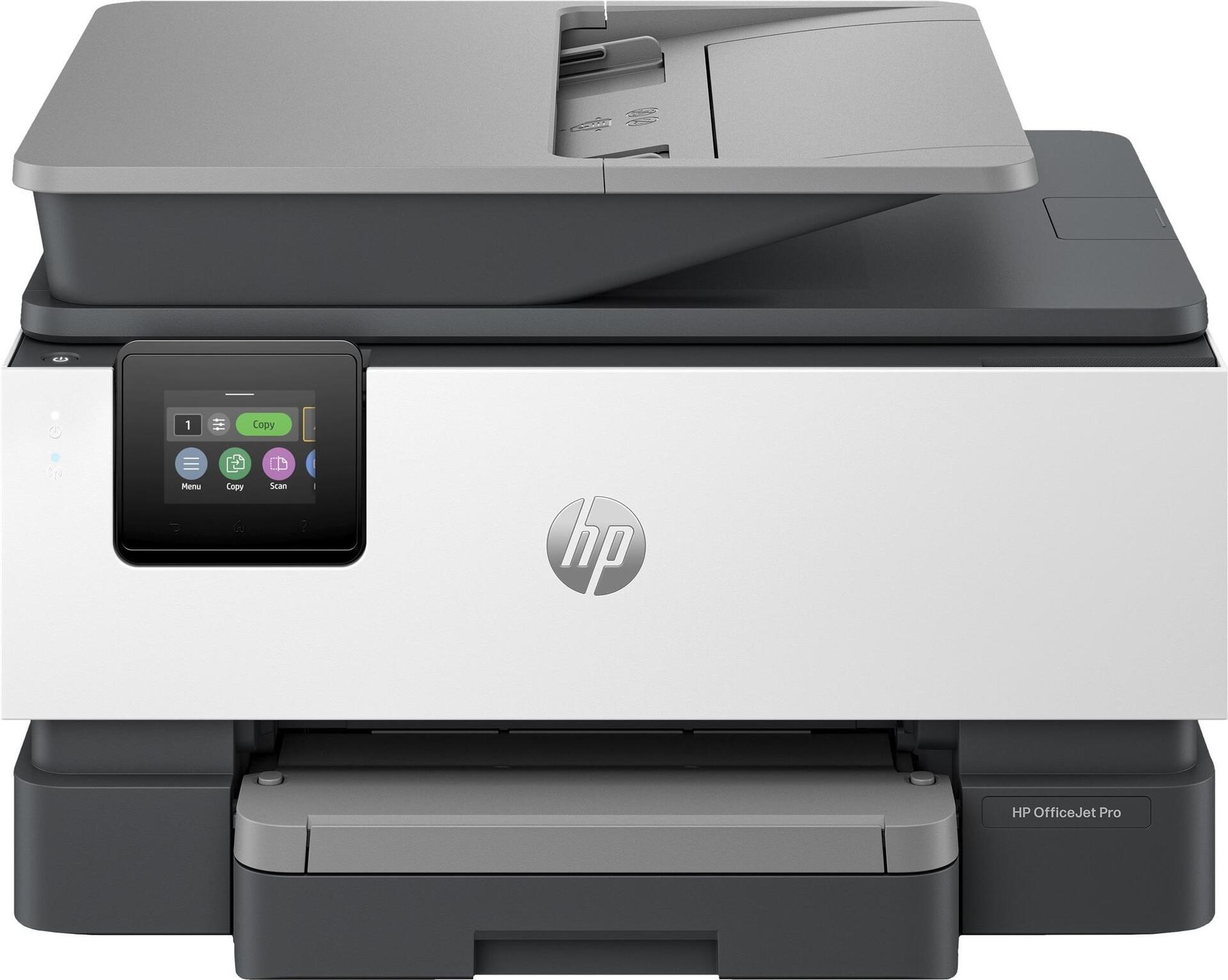 HP Officejet Pro 9120e All-in-One - Multifunktionsdrucker - Farbe - Tintenstrahl - Legal (216 x 356 mm) (Original) - A4/Legal (Medien) - bis zu 22 Seiten/Min. (Drucken) - 250 Blatt - 33,6 Kbps - USB 2,0, USB 2,0-Host, Wi-Fi(ac), Bluetooth, LAN - Cement (4