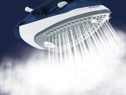 Tefal FV2838E0 Bügeleisen Trocken- & Dampfbügeleisen Cerilium soleplate 2400 W Blau - Weiß (FV2838)