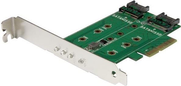 StarTech.com 3PT M.2 SSD Adapter Card - 1x PCIe (NVMe) 2x SATA M.2 PCIe 3.0 - Schnittstellenadapter - M.2 (M.2) - M.2 Card / SATA 6Gb/s - 6GBps - PCIe 3.0 (PEXM2SAT32N1)