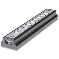 Manhattan Hi-Speed USB Desktop Hub - Hub - 10 x Hi-Speed USB - Desktop (161572)