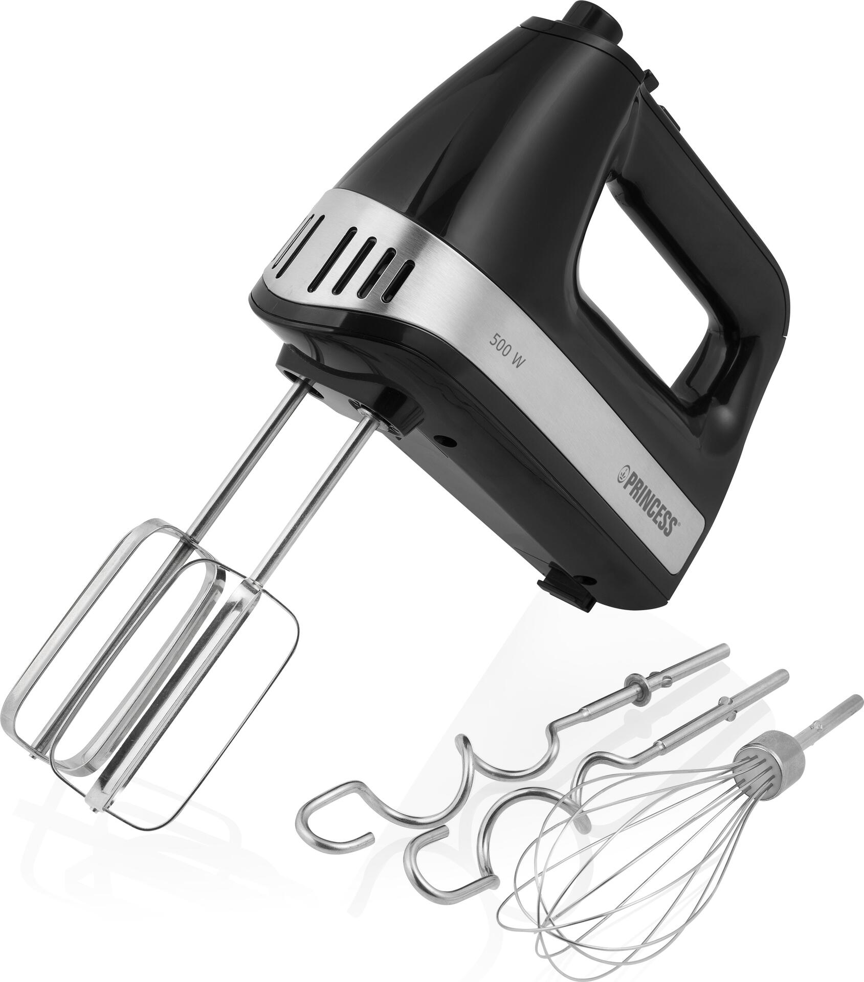 Princess 222206 Hand-Mixer - Handmixer - Schwarz - Silber - Schlagen - Mixen - 1 m - Tasten - Leiter - Kunststoff (01.222206.01.001)