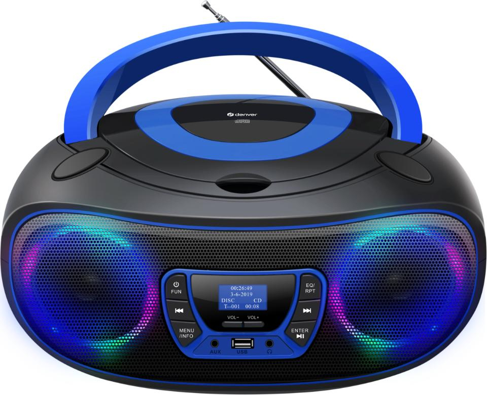 Denver DAB+ Boombox Mit DAB+/FM-Radio, Bluetooth-Funktion,blue (TDB-212BU)