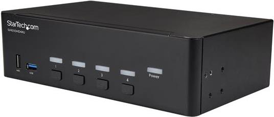 StarTech.com 4 Port HDMI KVM Switch - 4K 30Hz - Dual Display - KVM-/Audio-/USB-Switch - 4 x KVM/Audio/USB - an Rack montierbar (SV431DHD4KU)