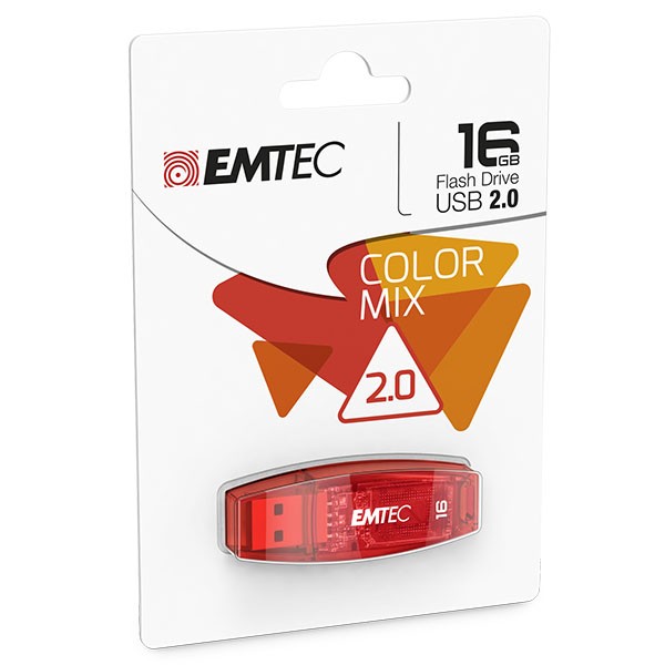 EMTEC C410 Color Mix - USB-Flash-Laufwerk - 16GB - USB2.0 - rot (ECMMD16GC410)
