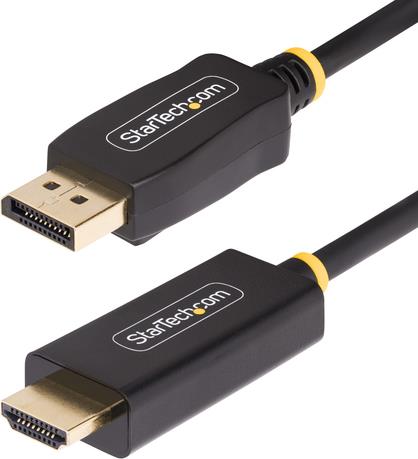 StarTech.com 6,6ft (2m) DisplayPort to HDMI Adapter Cable, 4K 60Hz with HDR, DP to HDMI 2,0b, Active Video Converter, DisplayPort Desktop to HDMI Monitor, M/M - DisplayPort to HDMI Cord (6F-DP-HDMI-4K60-HDR) - Adapterkabel - DisplayPort männlich zu HDMI m