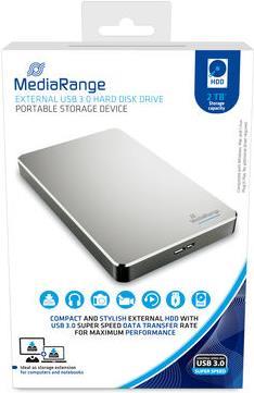 MediaRange MR997 Externe Festplatte 2000 GB Silber (MR997)
