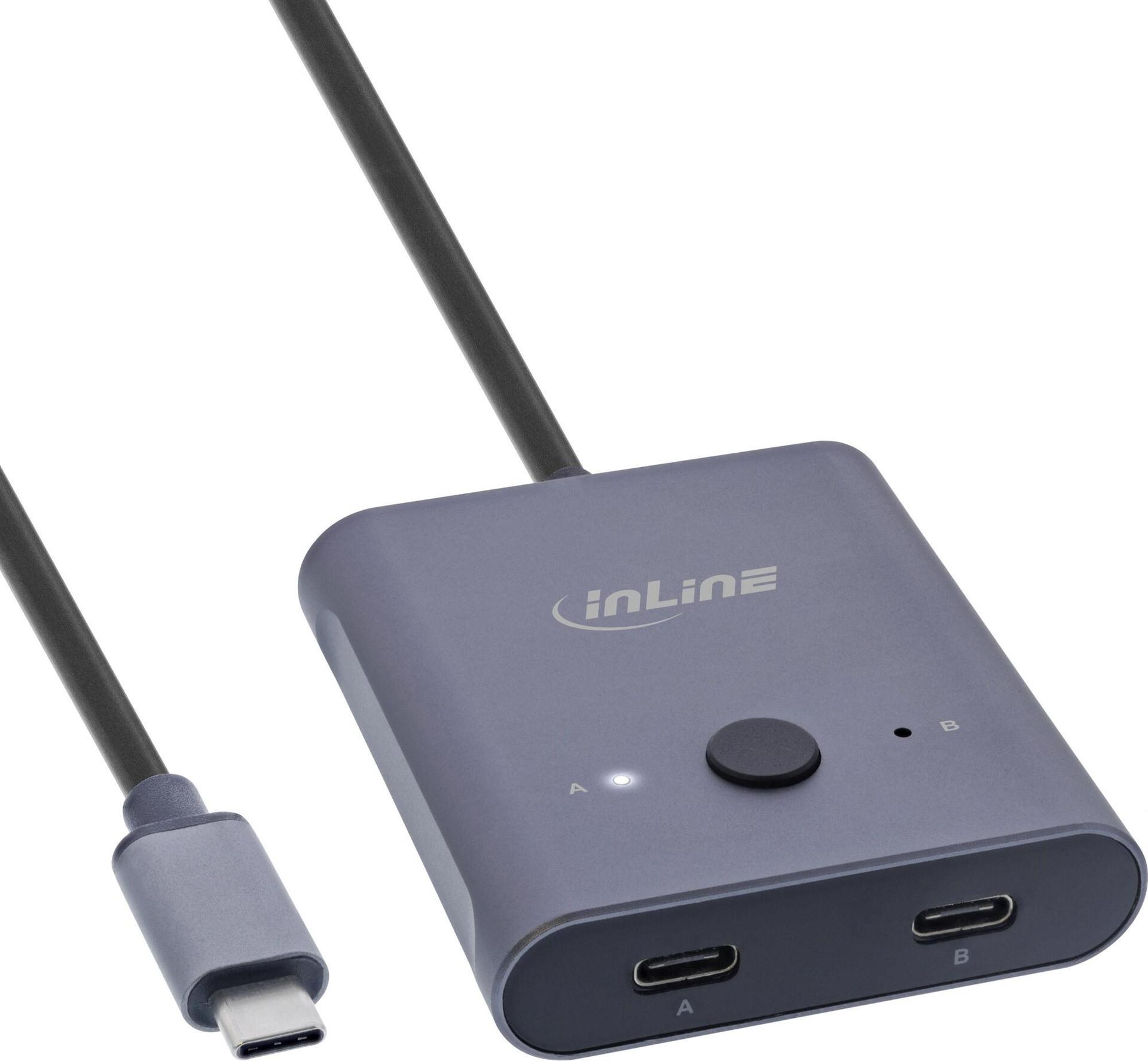 InLine USB-C Switch bidirektionaler Umschalter 10Gb/s 100W - Switch - USB 3.0 (60603T)