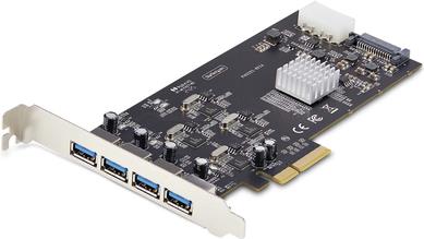 StarTech.com 4-Port USB-A PCIe Card, USB 3,2 5Gbps, 4x USB Controllers - USB-Adapter - PCIe 2,0 x4 - USB 3,2 Gen 1 x 4 - Schwarz - für P/N: FCREADMICRO3V2, USB315AC1M, USB3S2SAT3CB (P5Q4A-USB-CARD)