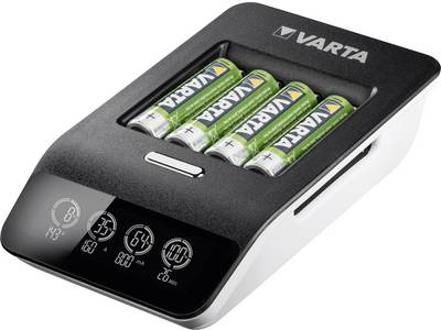 Varta LCD ULTRA FAST CHARGER+ - 0,25 Std. Batterieladegerät - (für 4xAA/AAA) + AC-Netzteil + Kfz-Netzteil 4 x AA-Typ - NiMH - 2100 mAh (57685101441)