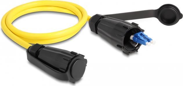 Delock - Netzwerkkabel - LC Multi-Mode (M) waterproof zu LC Multi-Mode (M) waterproof - 7,5 mm - Glasfaser - Duplex - 9/125 Mikrometer - protective cap - Gelb (87887)