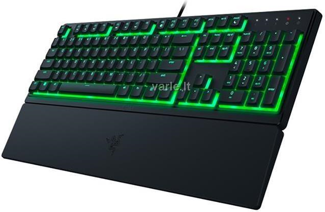 Razer Ornata V3 X - US. Tastatur Formfaktor: Volle Größe (100%), Geräteschnittstelle: USB, Tastatur-Key Switch: Membran Key Switch. Typ der Hintergrundbeleuchtung: RGB-LED, Handgelenkauflage. Empfohlene Nutzung: Gaming. Produktfarbe: Schwarz (RZ03-0447010