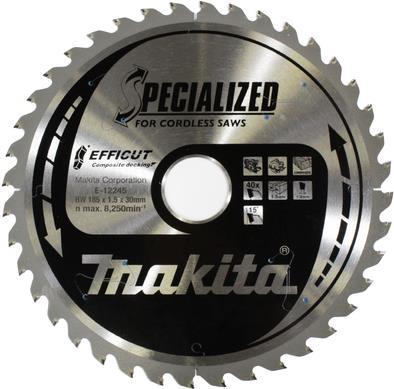 Makita Specialized EFFICUT - Kreissägeblatt - für Holz, Metall, Polyvinylchlorid (PVC), Materialverbundstoffe, WPC (Wood-Plastic-Composites) - 185 mm - 40 Zähne - für Makita DHS782, DHS783ZJU, HS7101J1, HS7601, HS7611, LXT DHS782ZJ, XGT RS001GZ